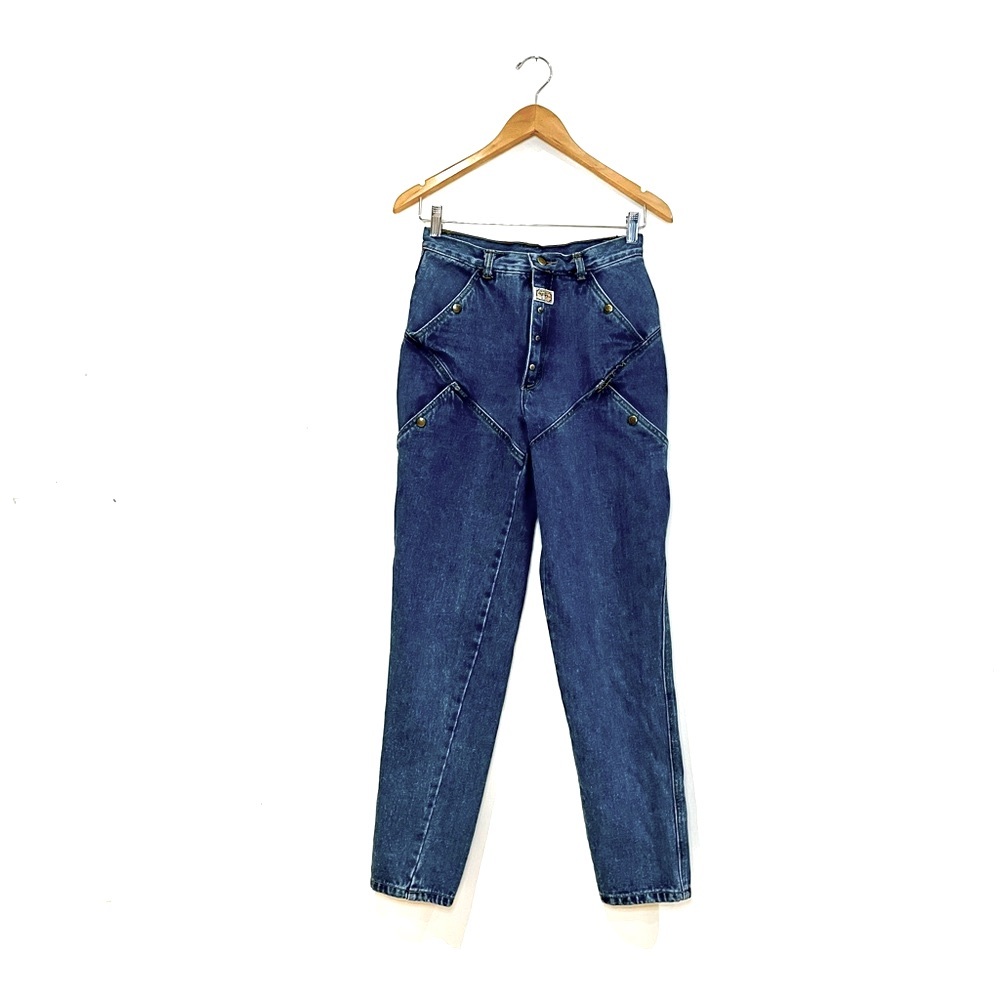Vintage New York Kadosh High Waisted Button Fly Western Denim Jeans Size 28